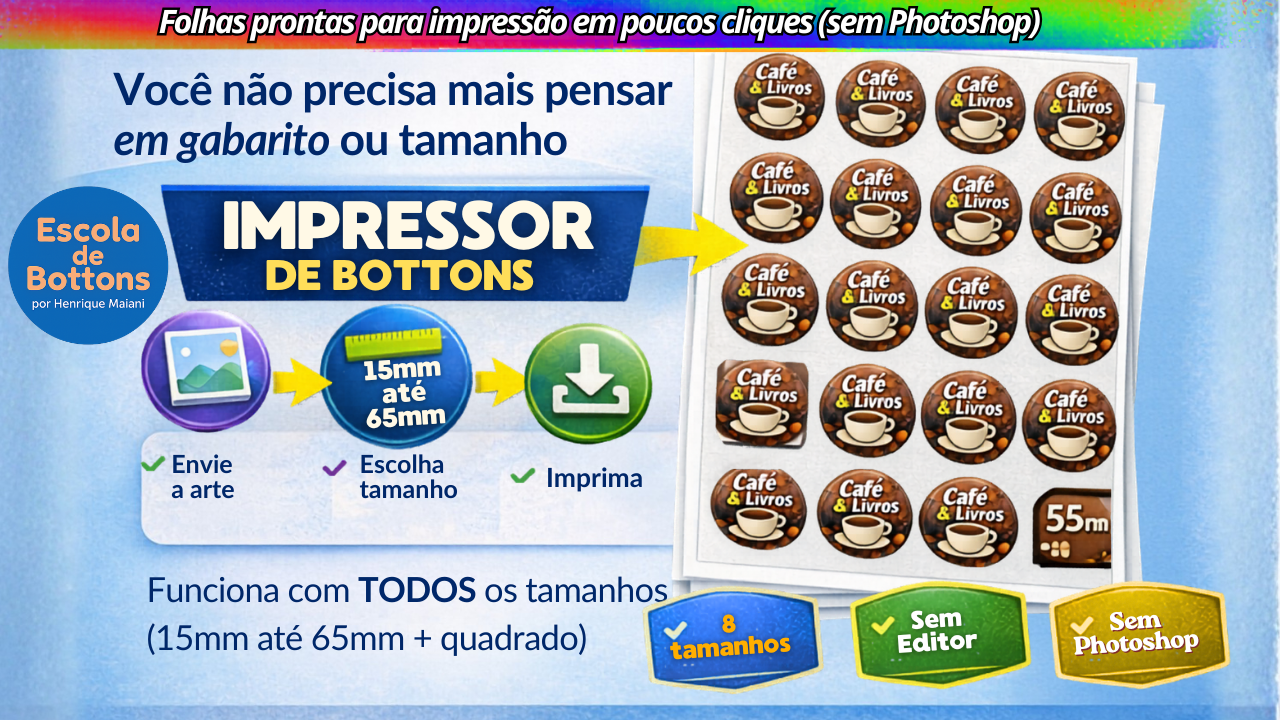 Capa do impressor de bottons